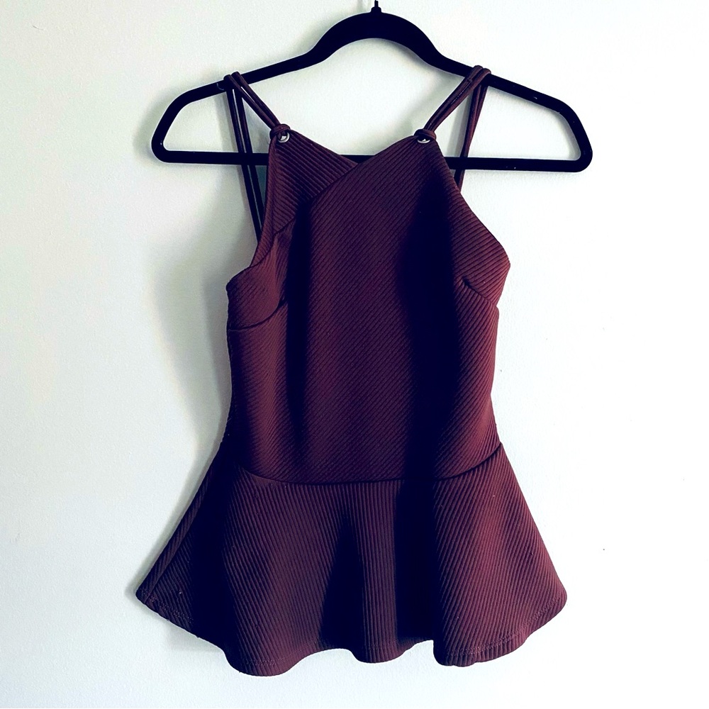 Charlotte Russe Women's Dark Purple Peplum Tank Top  Shirt Size Medium